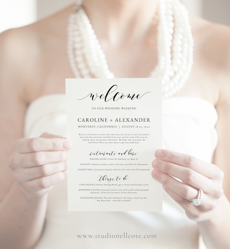 Wedding Welcome Bag Card Welcome Bag Insert Welcome Letter - Etsy