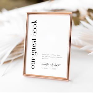 Bold Modern Guest Book Sign Template, Minimalist Wedding Signage, Sign Our Guest Book Template, Editable Signing Download, SN095B_GB