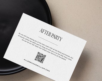 Bold After Party Insert with QR Code, Wedding After Party Invite, Happily Ever After Card, Bold Monogram Wedding Party Enclosure, SN600_RQ