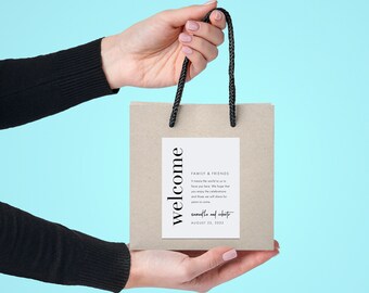 Hotel Wedding Welcome Bag Label, Bag for Guests, SN095B
