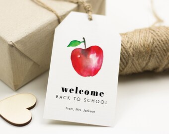 Back to School Gift Tag, Teacher's Apple Tag, First Day of School Tag, Gift Tag for Students, Teachers Gift Tag, Kids Gift Tag, SN050_BTS