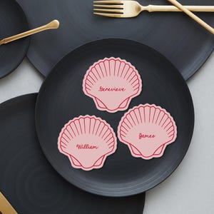 Sea Shell Shaped Place Card, Fan Shell Shaped Seating Name Cards, Whimsical Nautical Table Decor, Wedding Guest Name Cards, SN1200_PC