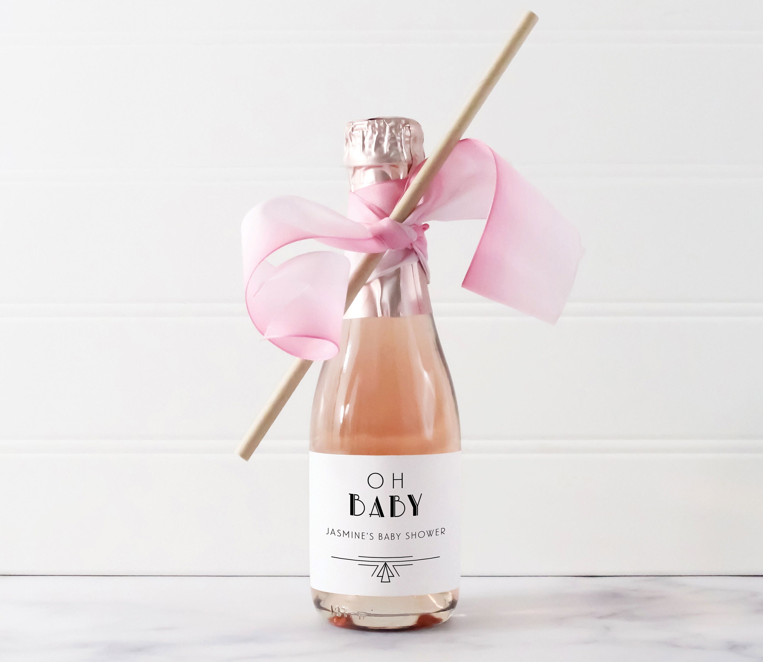 Oh Baby Art Deco Champagne Bottle Labels Gatsby Baby Shower - Etsy