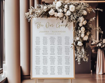Gold Seating Chart - Be Our Guest, Printable Seating Chart, Studio Nellcote DIY - SN012_SCG