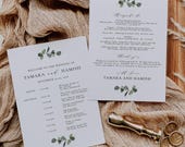Eucalyptus Wedding Itinerary-  Itinerary For Guests, Wedding Agenda Template, Studio Nellcote DIY - SN014F_IT
