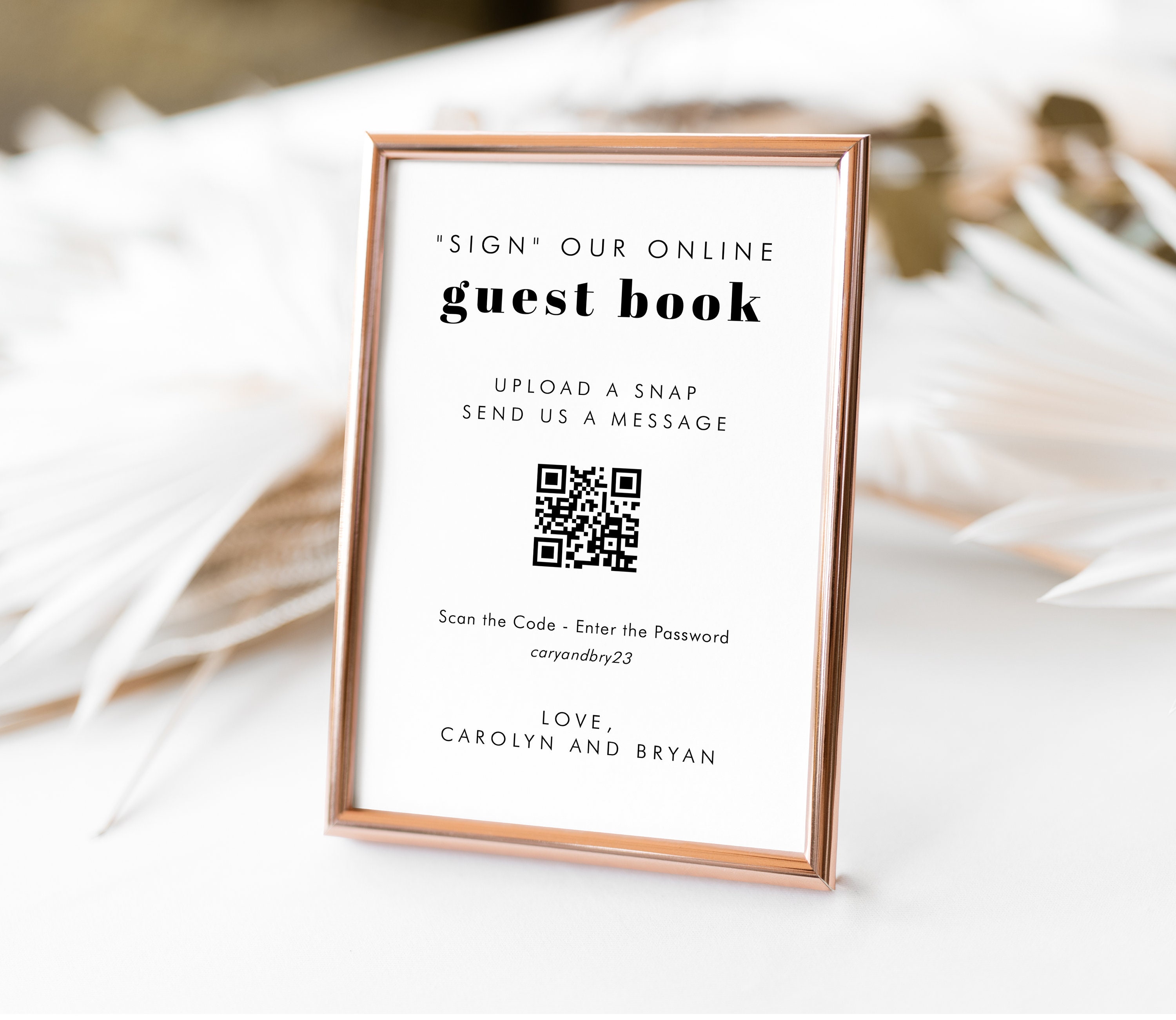 Sign Our Online Guest Book Sign QR Code Digital Guest Book Etsy
