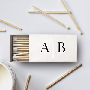 Modern Initials Matchbox Template, We Met Our Match Printable, Modern Monogram Personalized Matches, Matchbox Wedding Favor, SN015M_MB