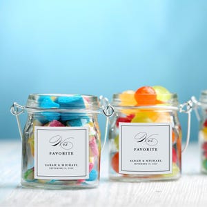Etiquetas de favor de caramelo para él y para ella, sus etiquetas favoritas de favor favoritas, favor de boda, etiqueta de favor elegante, favor de despedida de soltera, SN1050_FL