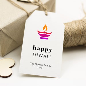 Diwali Gift Tags, Editable Deepawali Gift Tags, Indian Festival of lights celebration, Diyas Tags for Diwali, Indian Holiday Tag, SN050_HGT