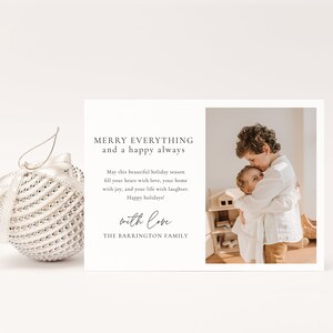 Buon tutto e buon modello per biglietto di auguri sempre stampabile, modello per biglietto di Natale con foto semplice, biglietto di buone feste, SN090T_CC