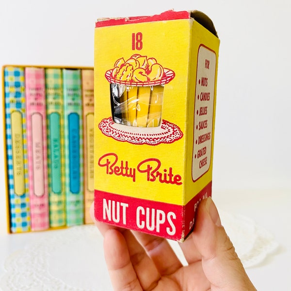 Vintage 1950s Betty Brite Nut Cups Mid Century Packaging,