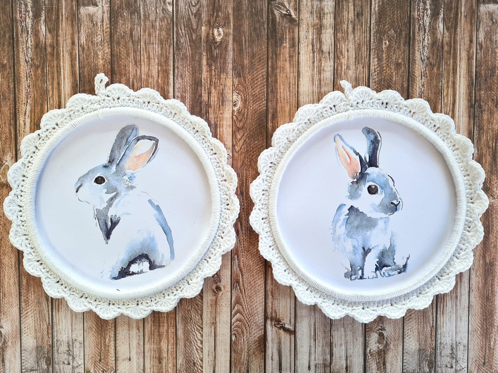 Cadres Lapins Au Crochet