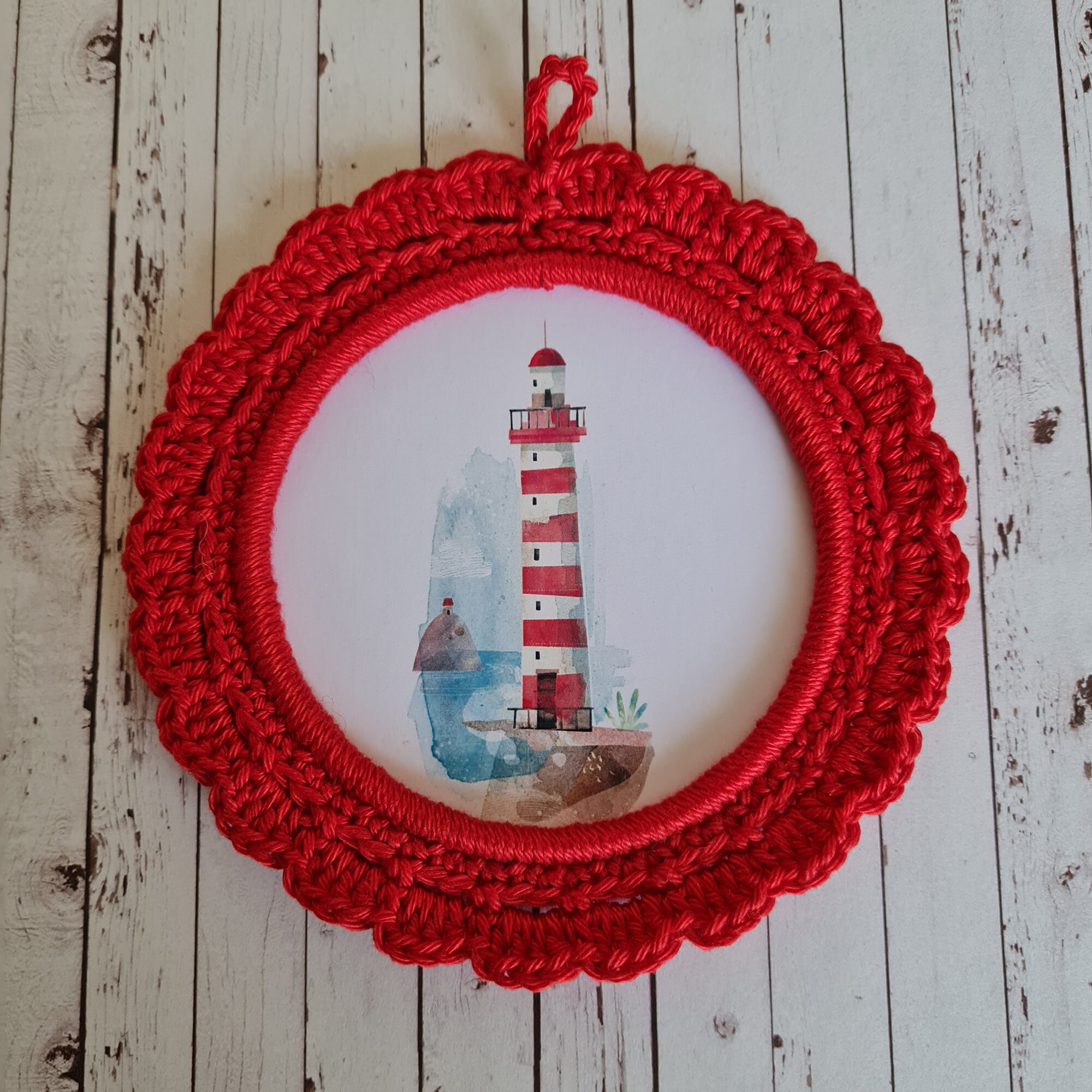 3 Petits Cadres Mer Au Crochet