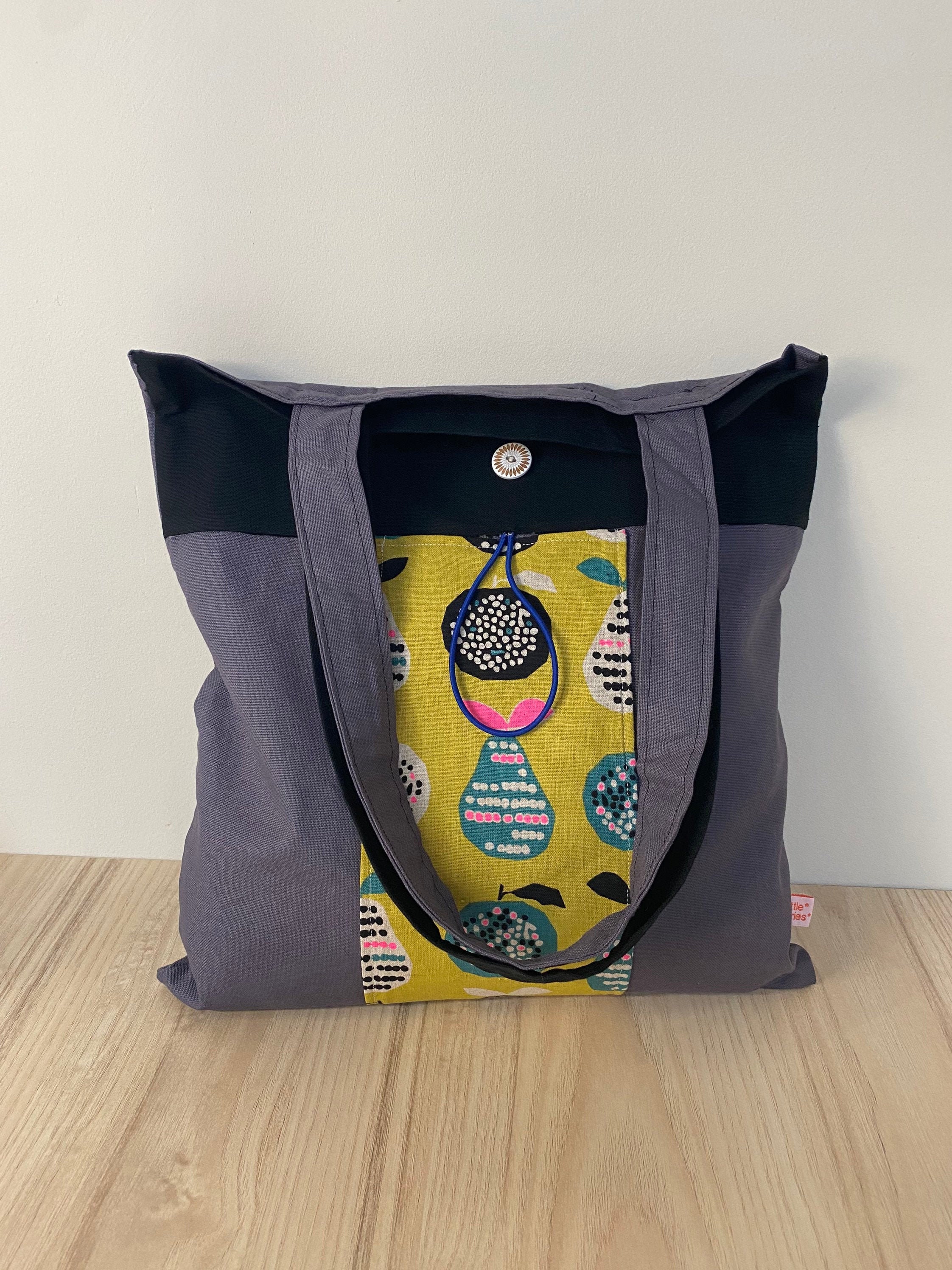 Fold and Practical Shopping Bag, Printed Graphic Japanese Fabric