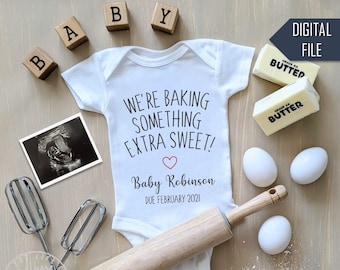 Bun in the Oven Digital Pregnancy Announcement | Baking Baby Announcement | Personalized Social Media Announcement Idea | Facebook Instagram