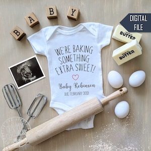 Bun in the Oven Digital Pregnancy Announcement | Baking Baby Announcement | Personalized Social Media Announcement Idea | Facebook Instagram