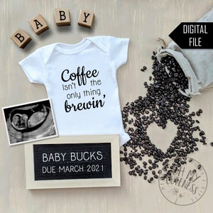 Baby Brewing Digital Pregnancy Announcement Neutral Baby Etsy