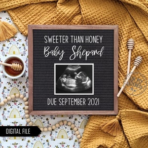 Sweeter than Honey Digital Pregnancy Announcement | Bee Baby Announcement | Personalized Social Media Announcement Idea | Facebook Instagram