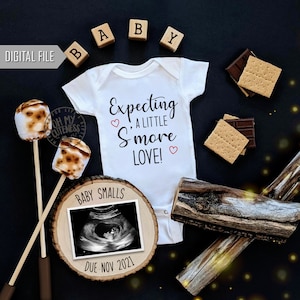 Smore Love Digital Pregnancy Announcement | Camping Theme | Marshmallow Chocolate Graham | Social Media Pregnancy Idea | Facebook Instagram