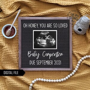 Oh Honey You Are So Loved Digital Pregnancy Announcement | Honey Bee Baby Announcement | Personalized Social Media Reveal Idea | Facebook IG
