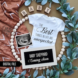 The Best Things in Life are Unexpected Digital Pregnancy Announcement | Gender Neutral | Custom Pregnancy Announcement Idea | Social Media