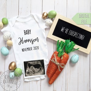 Easter Personalized Digital Pregnancy Announcement | Easter Baby Announcement | Custom Social Media Announcement Idea | Facebook Instagram