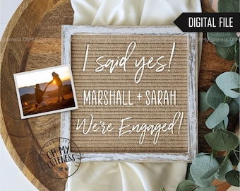 I Said YES! Digital Engagement Announcement | Future Mrs. | We're Engaged | Proposal Announcement | Social Media | Engagement Announcement