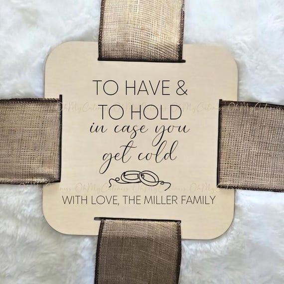 Wood Blanket Tag for Tying with Ribbon and Gifting | Personalized Gift | Special Touch Wedding Gift | Bridal Shower Gift | Newlywed Gift