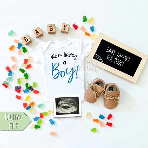 We're Having a BOY Digital Pregnancy Announcement Candy Etsy