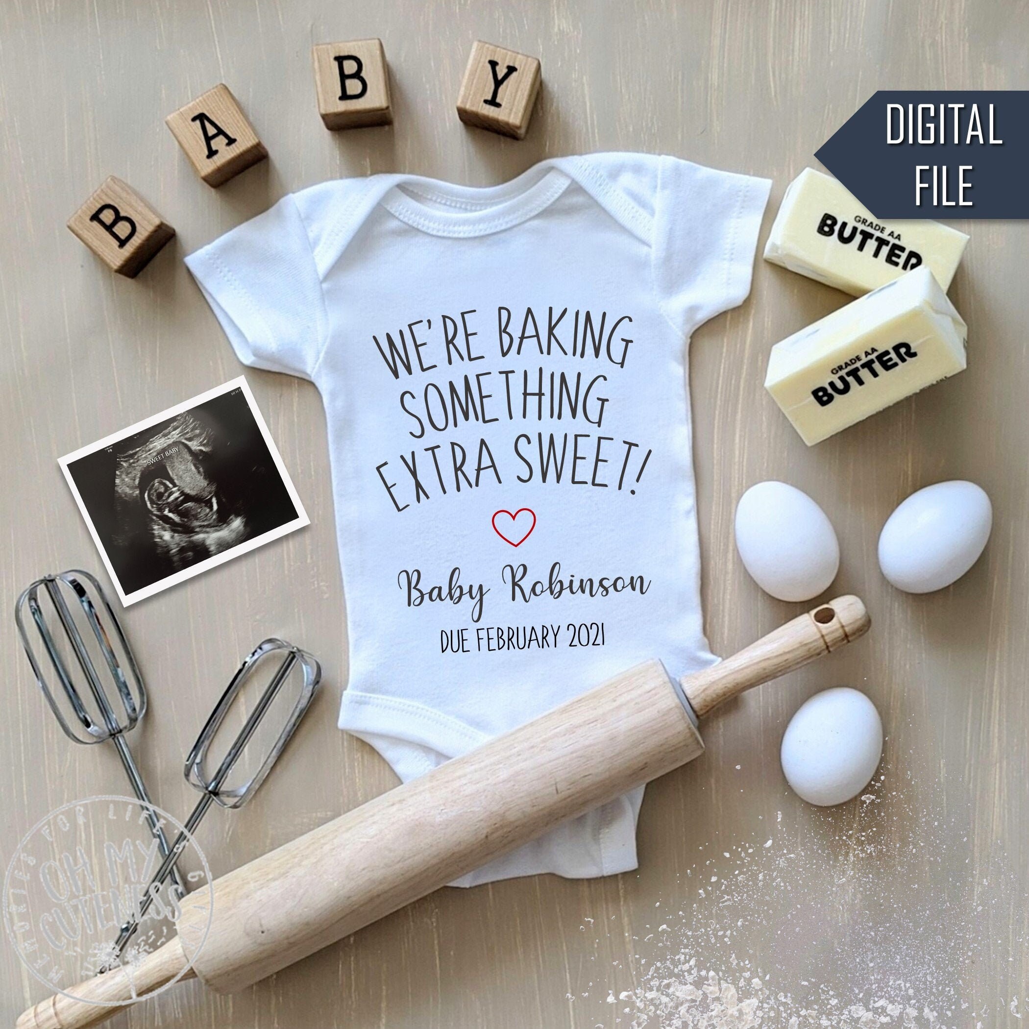 thumbnail image 2 of Bun In The Oven Digital Pregnancy Announcement | Baking Baby 2 of 14