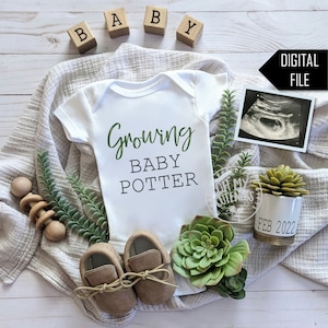 Growing Baby Digital Pregnancy Announcement | Plant Theme | Succulent | Cactus | Neutral Social Media Announcement Idea | Facebook Instagram