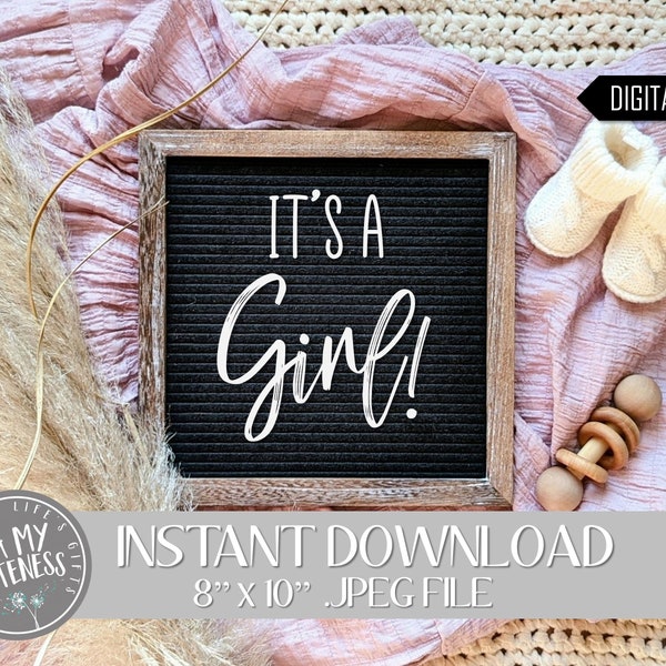 It's a Girl INSTANT Download | Digital Gender Reveal | Baby Girl Announcement | Baby Shower | Social Media Announcement | Pregnant |FB Insta