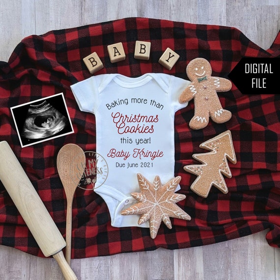 Christmas Cookie Digital Pregnancy Announcement Baby Coming Etsy