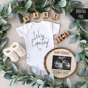 We&#39;re Expecting Digital Pregnancy Announcement | At last | Rainbow Baby | Finally | Custom Social Media Announcement Idea | Facebook Insta