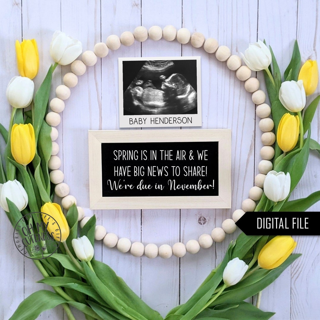 Spring Baby News Digital Pregnancy Announcement | Easter | Mother's Day ...