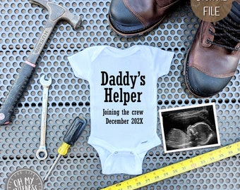 Daddy's Helper Digital Pregnancy Announcement | Construction Baby Announcement | Father's Day Social Media Announcement Idea| Facebook Insta