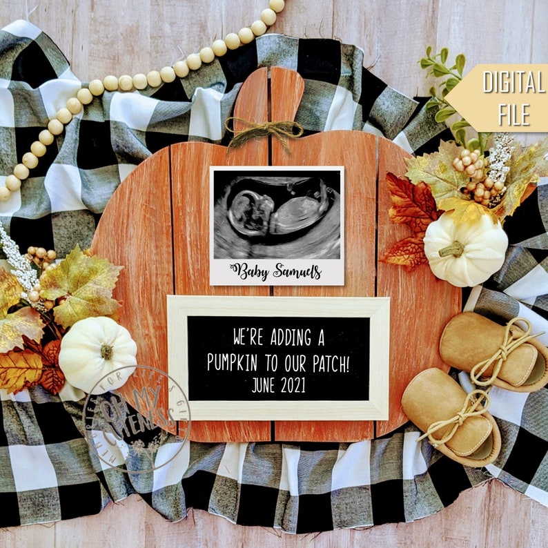 Adding A Pumpkin To Our Patch Digital Pregnancy Announcement Etsy