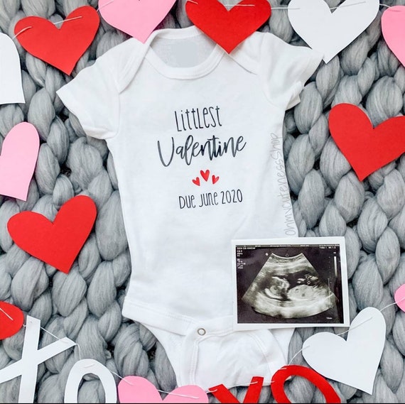 baby littlest valentines valentines announcement new baby custom date Valentines onesie Custom pregnancy announcement valentines
