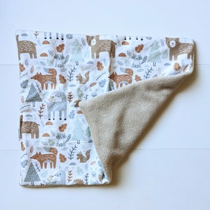 Beige Woodland Lovey | Baby Lovey | Security Blanket | Woodland Nursery | Baby Shower Gift | Gender Neutral | Bears | Deer | Raccoon | Fox