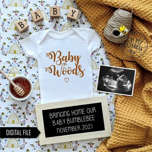 Bringing Home a Baby Bumblebee Digital Pregnancy Announcement | Honey Baby Announcement | Personalized Social Media Reveal Idea |Facebook IG