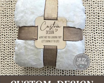 Custom Design Wood Blanket Tag for Tying with Ribbon and Gifting | Personalized Gift | Special Touch for Gift | Holiday Christmas Teacher