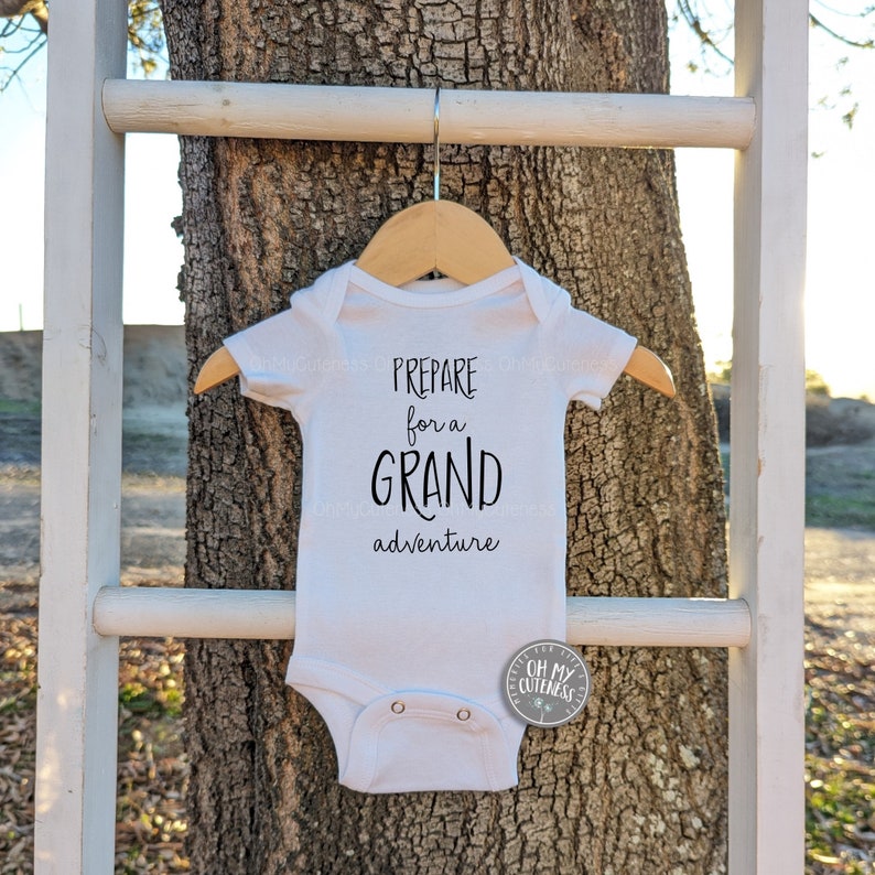 Grandparent Pregnancy Announcement Onesie® Pregnancy Reveal Grand Adventure Grandma & Grandpa New Grandparents Grandparent Gift image 4