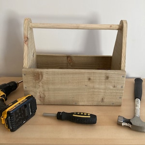 Wood Tool Box Handmade Rustic Wooden Box / Tray / Garden Trug