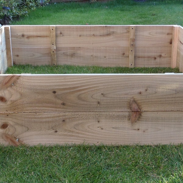 30cm High Sturdy Raised Bed Wooden Garden Planter, Vegetables, Seeds, Bedding, Herbs, Various Sizes