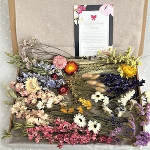 Cottage Garden Dried Flowers Crafting Box/Letterbox Flowers/Posy in a Box/Mini Posies/Gift Topper/Birthday