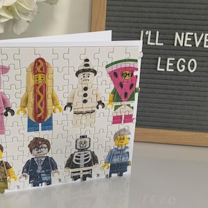 LEGO Minifigure Jigsaw Puzzle | Funny Handmade Greeting  | Upcycled Gift for LEGO Lovers & Collectors