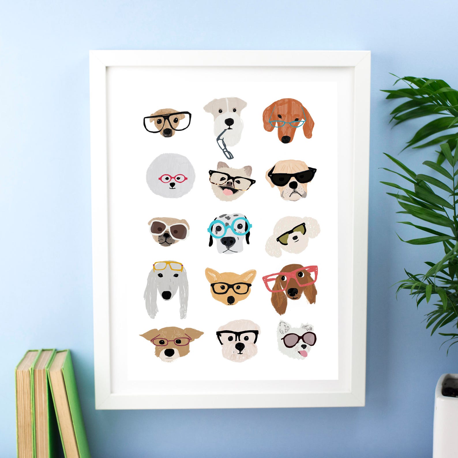 Dogs With Glasses Print - Etsy