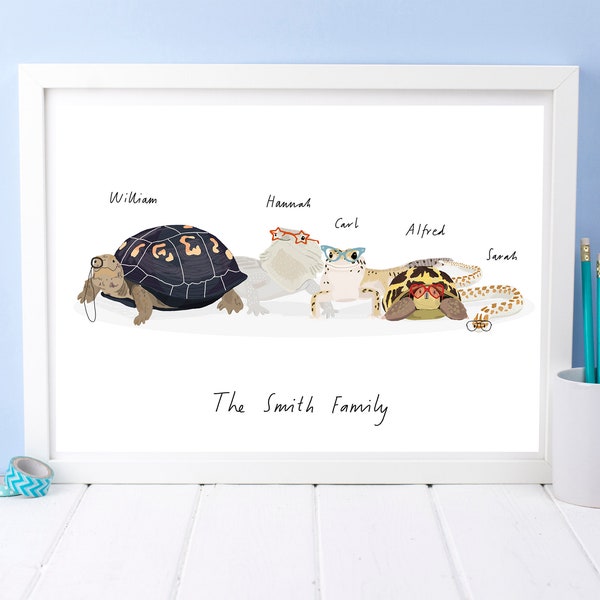 Personalised Reptile Family Print