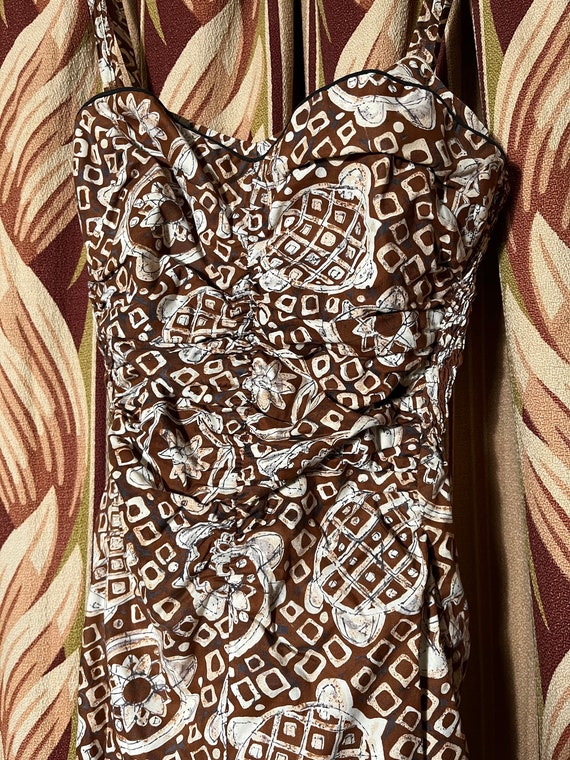 1950s Catalina Batik Turtle Print Swimsuit - image 5