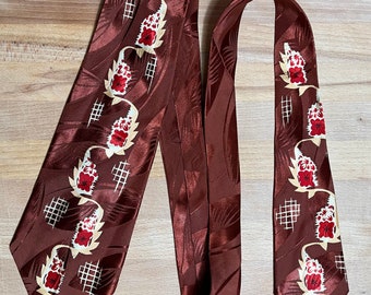 Cravatta con fiori e viti degli anni '40 e '50